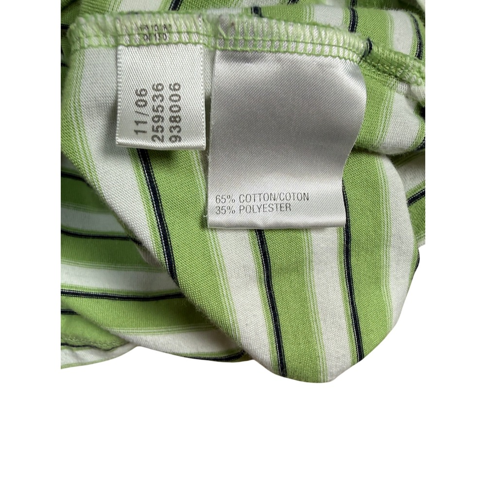 Adidas Polo Shirt Men Sz L Green Excellent Climalite Striped Short Sleeve 259536 - Picture 7 of 10